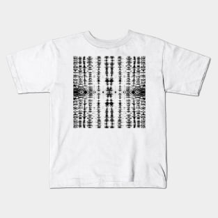 Shibori tiedye black & white vertical stripes Kids T-Shirt